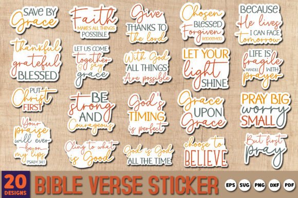 Christian Bible Verse Sticker Graphics for Crafts & Digital Products