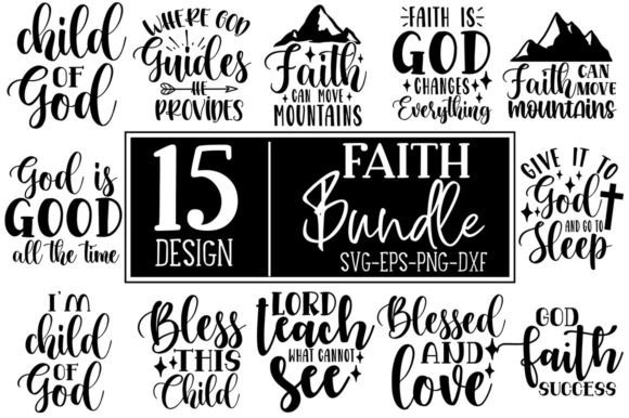 Faith SVG Bundle Christian Quotes Bundle for Digital Sellers
