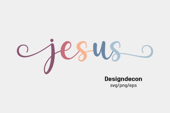 Jesus Word Retro Script Minimal SVG PNG for Blog Graphics & Crafts