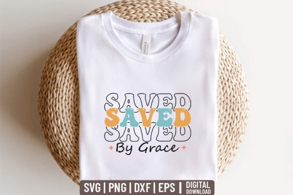 Saved by Grace – Retro Christian SVG Graphics for Crafts & Branding