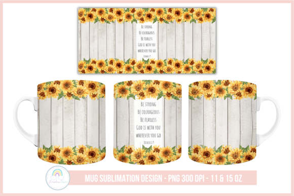 Sunflower Christian Mug Wrap Sublimation for Crafts & Graphics Sellers