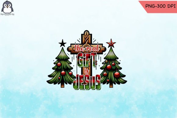 The Real Gift is Jesus PNG for Crafts and Graphics